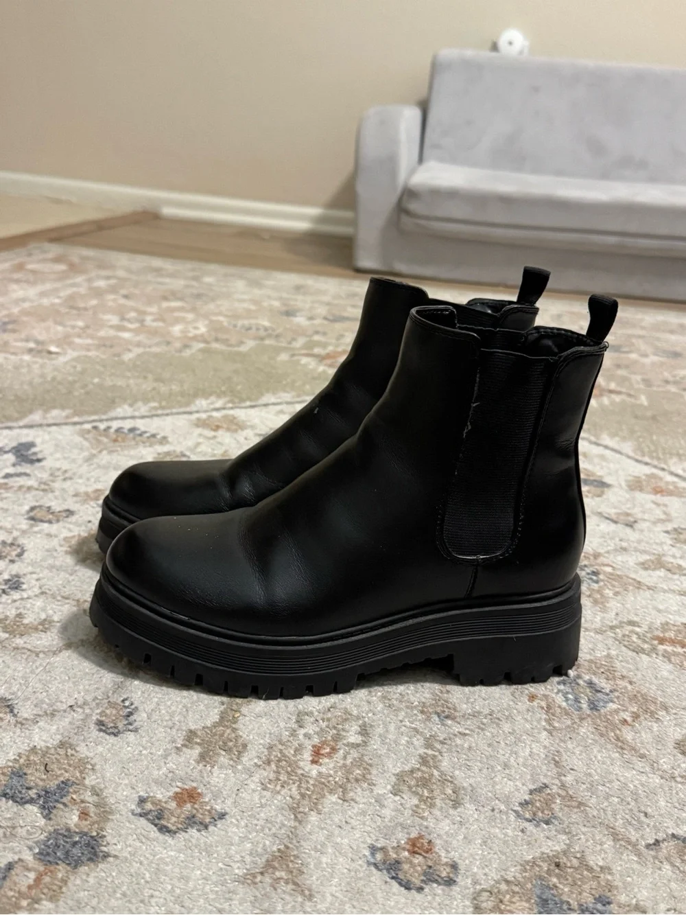 Marc Fisher | Black Peddler Lug Sole Ankle Boots